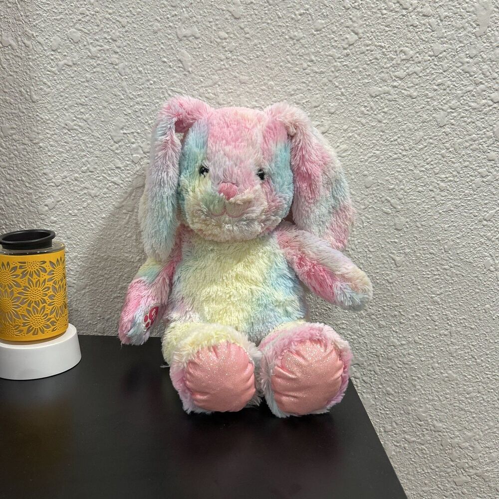 Build A Bear Pastel Swirl Pawlette Bunny Rabbit Stuffed Animal